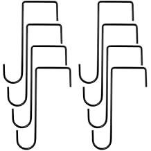 8Pcs 3 x 8 Inches Black Vinyl Fence Hooks, Light Vinyl Siding Hooks for Outdoor String Lights, Hanging Outdoor, Deck Bird Feeder Hanger for Railing, Plant Hangers(8Pcs, Black)