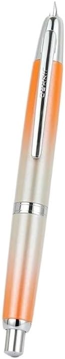 Retractable Fountain Pen EF F Metal Matte Black Press Writing Ink Pen with Converter Stationery School Office Supplies(Light Grey,F)