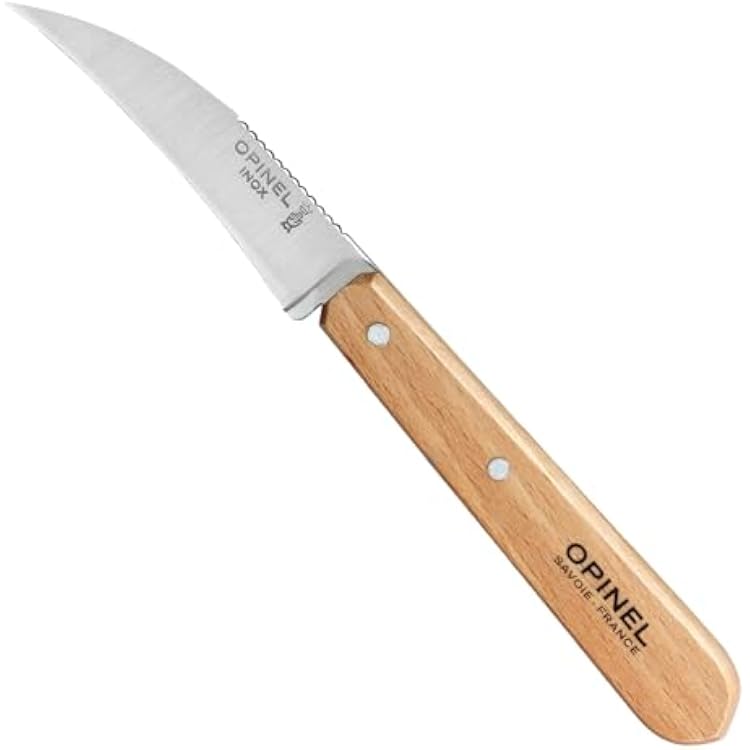 OPINEL Essential No.114 Vegetable Knife, Hornbeam Wood Handles, Made in France Natural
