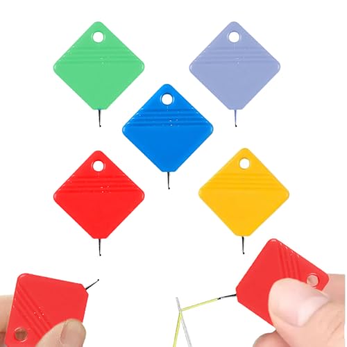 Automatic Needle Threader,2024 New Sewing Machine Needle Threader,Plastic Needle Threaders,Square Shape Easy Needle Threaders Tool Five Colors