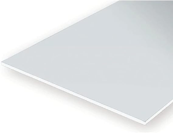 Evergreen 9015 White Polystyrene Sheet 150x300x0.38mm Pack of 3