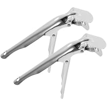 Grill Gripper BBQ Accessories Set 2-Piece Iron Plating Grill Grate Lifter Non-Slip Handle for Outdoor Camping and Grilling Fish Shrimp and Vegetables