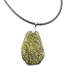 4-8g Natural Czech Glass Meteorite Pendants Necklace Raw Moldavite Jewelry For Men Women Crystal Energy Necklace Decor Gifts 1pc, SBOTTON-8571 (Color : Czech Meteorite)