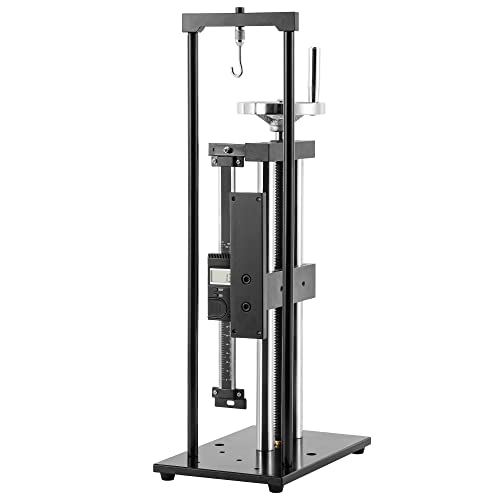 BAOSHISHAN Force Test Stand Hand Wheel-Operated Push Pull Test Stand Tensile and Compression Load Tester with Digital Displacement Scale and HJJ-001 Clamp x 2, Stroke 150mm5.9 HLB Test Stand