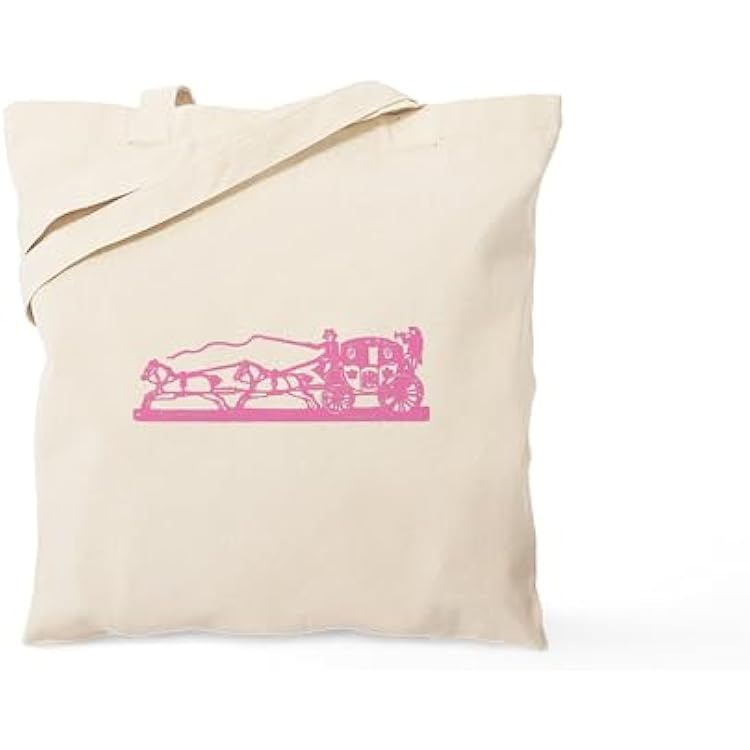 CafePress Pink Princess Carriage Tote Bag Reusable Natural Beige Canvas Shopping Bag