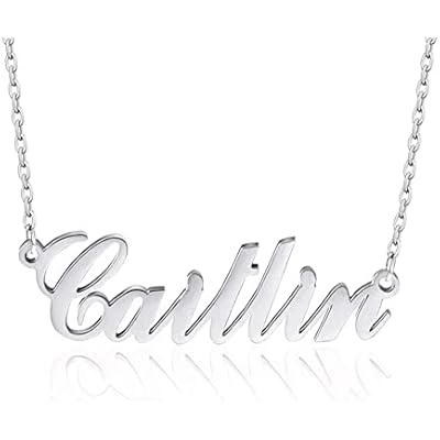 Dreamdecor Name Necklace Personalized, Sterling Silver Custom Nameplate Necklace Charm Jewelry Gift for Women