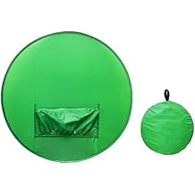 Portable Green Screen Chair Backdrop, Folding Light Absorbing Fabric Round Green Screen for Video Chats Video Conference Outdoor Recording