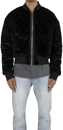 mnml mens Mnml Velour Bomber Jacket