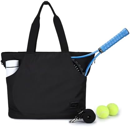 Kasqo Tennis Bags for Women, Large Pickleball Tote Bag Men 2 Rackets Lightweight Crossbody Shoulder Bag for Gym Sport