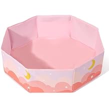GOGOSO Foldable Ball Pit for Toddlers Large Soft Indoor Outdoor Pop Up Baby Kids Infant Ballpit Big Collapsible Puppy Dog Cat Pits with Basketball Hoop (Balls Not Included), Cloud