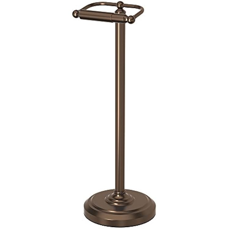 Gatco 1436BZ Toilet Paper Holder Stand, Bronze Finish, Freestanding Bathroom Floor Stand, Weighted Base
