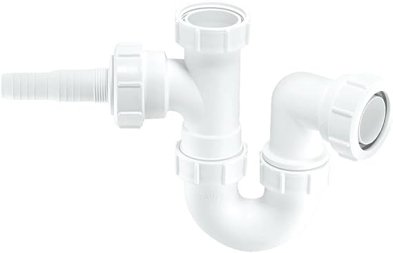 Mcalpine Wm2 Sink Trap with Horizontal Nozzle, White