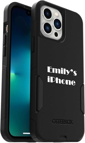 OtterBox Customizable Text Phone Case Commuter Series for iPhone 13 Pro Max & iPhone 12 Pro Max Slim, Tough, Pocket-Friendly Design for Mom from Kids Black