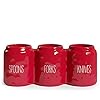 Barnyard Designs Silverware Caddy for Countertop - Cutlery Organizer for Spoon, Fork, and Knife - Ceramic Utensil Holder for Flatware or Plasticware - Perfect for Parties - 12.5 x 4.25 x 5 (Red)