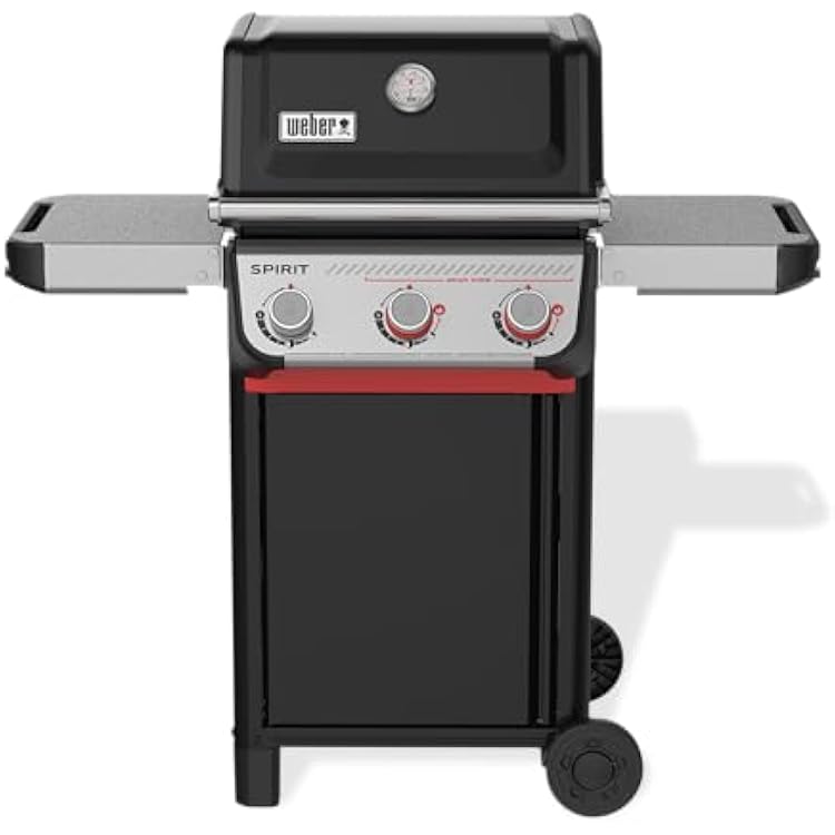 Weber Spirit E-325 Liquid Propane Gas Grill for Outdoor Cooking and BBQ, 3 Burners and 2 Boost Burners, Black Porcelain-Enameled Cast-Iron Grates, Sear Zone