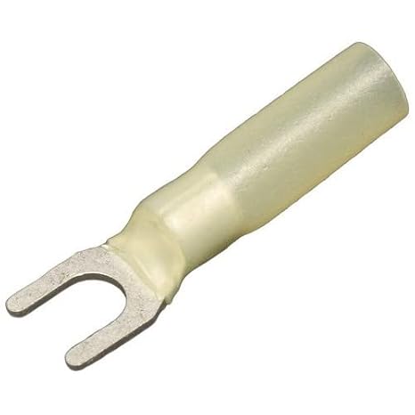 Morris Products 12266 Spade Terminal, Heat Shrinkable, Yellow, 12-10 Wire Size, 10 Stud Size, 500-Pack