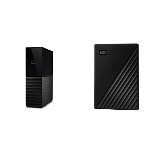 WD 6TB My Book Desktop External Hard Drive, USB 3.0 - WDBBGB0060HBK-NESN & 2TB My Passport Portable External Hard Drive with Backup Software and Password Protection, Blue - WDBYVG0020BBK-WESN
