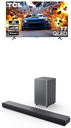 TCL 85-Inch T7 Series (85T7, 2025 Model) 4K QLED with Dolby Vision HDR & Dolby Atmos Smart TV with Google TV + S55H S Class 2.1 Channel Sound Bar with Dolby Atmos