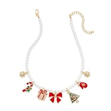 CLASSYZINT Christmas Necklaces for Women Christmas Tree Snowflake Bow Floral Choker Necklace Holiday Party Jewelry