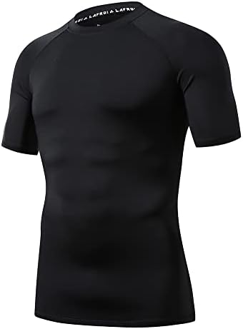 LAFROI Mens Long Sleeve UPF 50 Baselayer Performance Compression Shirt Rash Guard-CLY08D