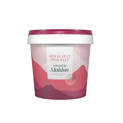 Maldon - Himalayan Pink Salt - Selected by Experts - Pink Coarse Rock Salt from the Foothills of the Himalayas - Perfect for a Wide Range of Dishes - Fantastic Flavor - 2.2lb Tub