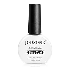 JODSONE 10ml Base Coat Gel Nail Polish Glossy Durable Gel Soak Off Clear No Wipe Nail Salon and DIY Home Need U V Lamp Curing