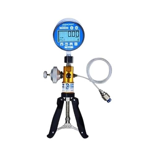 Hand Operated Pneumatic Pressure Pump Calibrator with Ashcroft Master Gauge(Range: 0 to 25 bar / 0 to 362 PSI) for Labs Field Calibration Pressure(Range: -13 to 435 PSI) Model: AI-DP1-2200