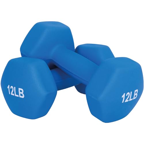FUXION Neoprene Dumbbell Hand Weights, Sets of 2 with Multiple Weight Options, Hexagon Non-Slip Weights for Home Gym Yoga Pilates Workout