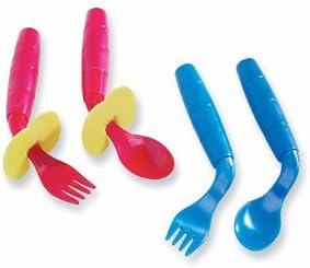 EasieEaters Curved Utensils - Left-handed Utensils without Shield