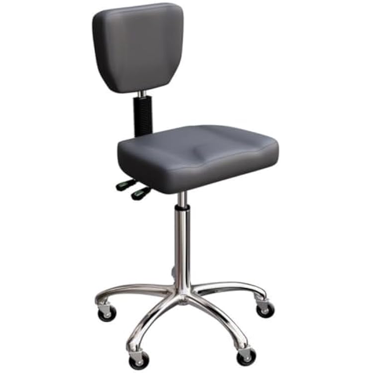 GreenLife Silverfox Rolling Stool with Backrest 1030