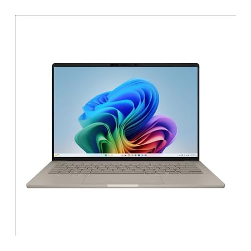 ASUS Zenbook 14 Business Laptop, 2025, 14 1920x1200 OLED 8 Core Qualcomm Snapdragon X Plus X1P-42-100, 16GB LPDDR5, 4TB SSD, Win11 Pro, Backlit KB, Wi-Fi 6E, BT 5.3, 1080p Camera, Beige