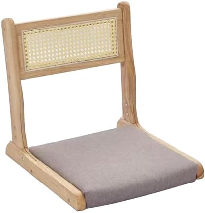 BTZHY Floor Chair Floor Chair Folding Rattan Chairs with backrest Bay Window Chairs, Chairs Without Legs Portable Chair Made of Solid Wood Floors