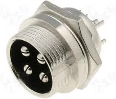 CES 4-Pin Silver Panel Mount CB Microphone Connector for CB Radios