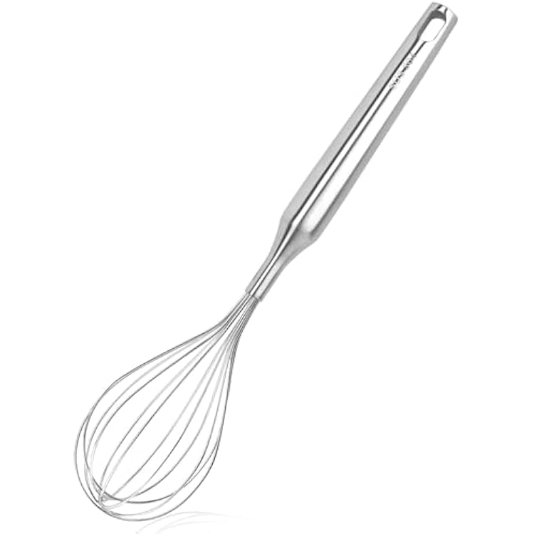 Stainless Steel Whisk for Cooking Kitchen Non Stick Balloon Wire Metal Baking Whisk Egg Beater for Blending, Whisking Beating,Dishwasher Safe, 12inch Stainless Steel Handle