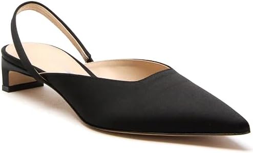 Slingback Heels for Women Pointed Closed Toe Pumps Low Block Heel Ankle Strap Dressy Elegant Wedding Party