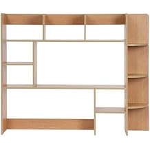 Desk Organizer Desk Shelf Desktop Hutch Desktop Shelf Countertop Hutch Countertop Bookshelf for Home Office Dorm Wood (39.37x6.69x31.5in)
