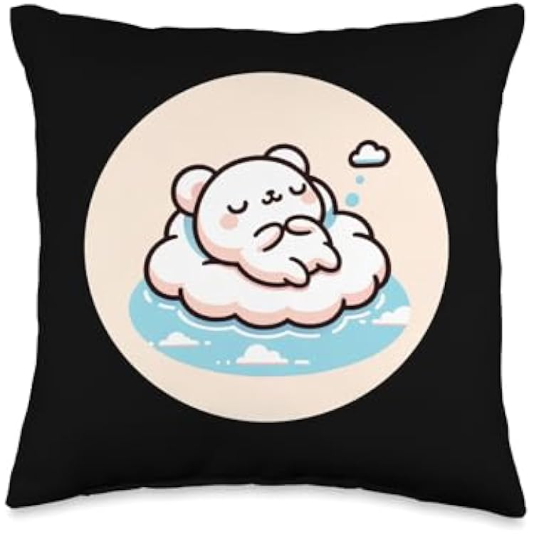 Kawaii Bear Sleepyhead Throw Pillow