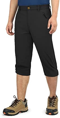 Outdoor Ventures Mens Quick Dry Capri Pants Lightweight Stretch 34 Capri Shorts for Hiking Golf Athletic Casual