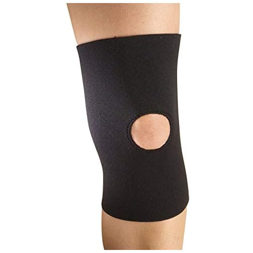 Tektrum Elastic Knee Sleeve - OpenClosed Patella - Black 1 Piece Open Patella, Large