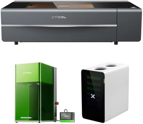 xTool P2S + F1 Ultra Ultimate Duo, 55W CO2 Laser Cutter + 20W Fiber & Diode Dual Laser Engraver, with SafetyPro AP2 Smoke Purifier