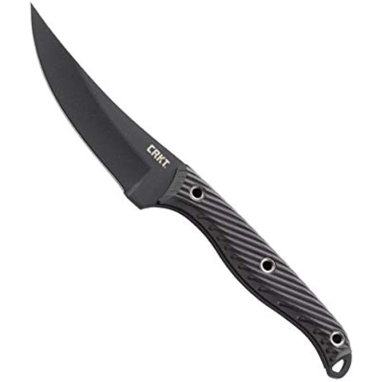 CRKT Clever Girl Fixed Blade Knife with Sheath: Powder Coated SK5 Steel, Upswept Blade, Textured Nylon Handle, Molle Compatible Sheath 2709,Black