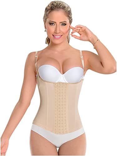 M&D Fajas MYD C-4053 Fajas Colombianas Reductoras y Moldeadoras Open Bust Compression Vest Shaper for Women