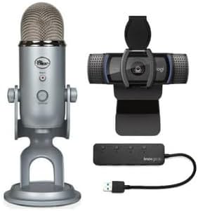 Blue Yeti USB Microphone Bundle with C920S Pro HD Webcam and USB Hub (3 Items)