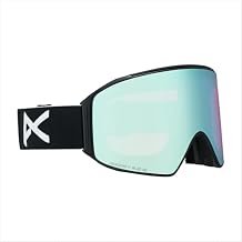 Anon M4 Unisex Cylindrical Ski & Snowboard Goggles Interchangeable, Anti-Fog, 100% UV Protection & Over the Glasses Fit Black, Variable Blue Lens, Regular Bridge