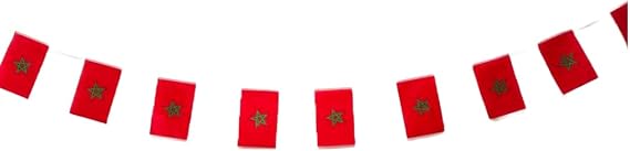 Morocco Flag 40pcs 11.4M Bunting 14x21cm Garden Bars Decorations