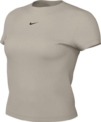Nike Sportswear Chill Knit Womens T-Shirt Light Orewood Brown, FV5508-104 Size Small