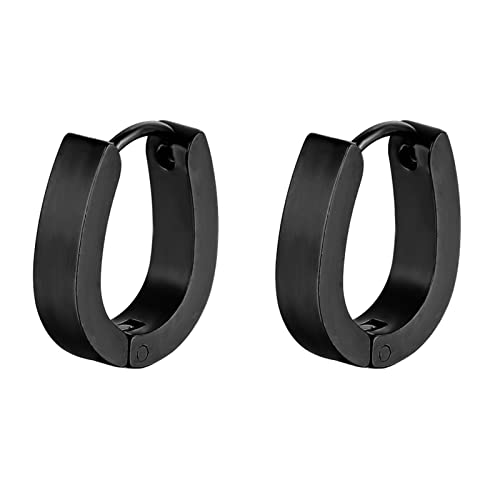 Beydodo Womens Stainless Steel Earrings Hoops, Earrings for Men Trendy Piercing Jewelry Polished U Shape
