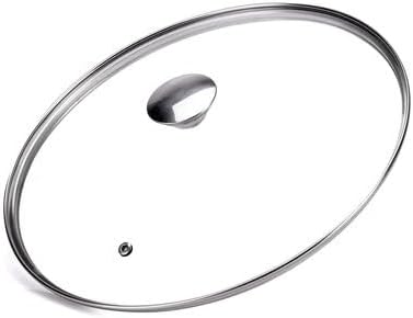 Moneta 20cm Glass Lid with Stainless Steel Rim and Knob