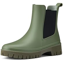 HISEA Women's Ankle Rain Boots, Waterproof Chelsea Garden Boots for Women, Short Fashion Rubber Shoes for Outdoor Farm Work