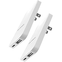 Type C Flat Wall Charger, Galvanox Ultra Slim (Multi-Port Power Adapter) for iPhone 12/13/14/15 iPhone 16 Pro/Max and Samsung Galaxy Models, 20W Fast Charging Outlet Plug - 2 Pack (Dual USB-C USB-A)